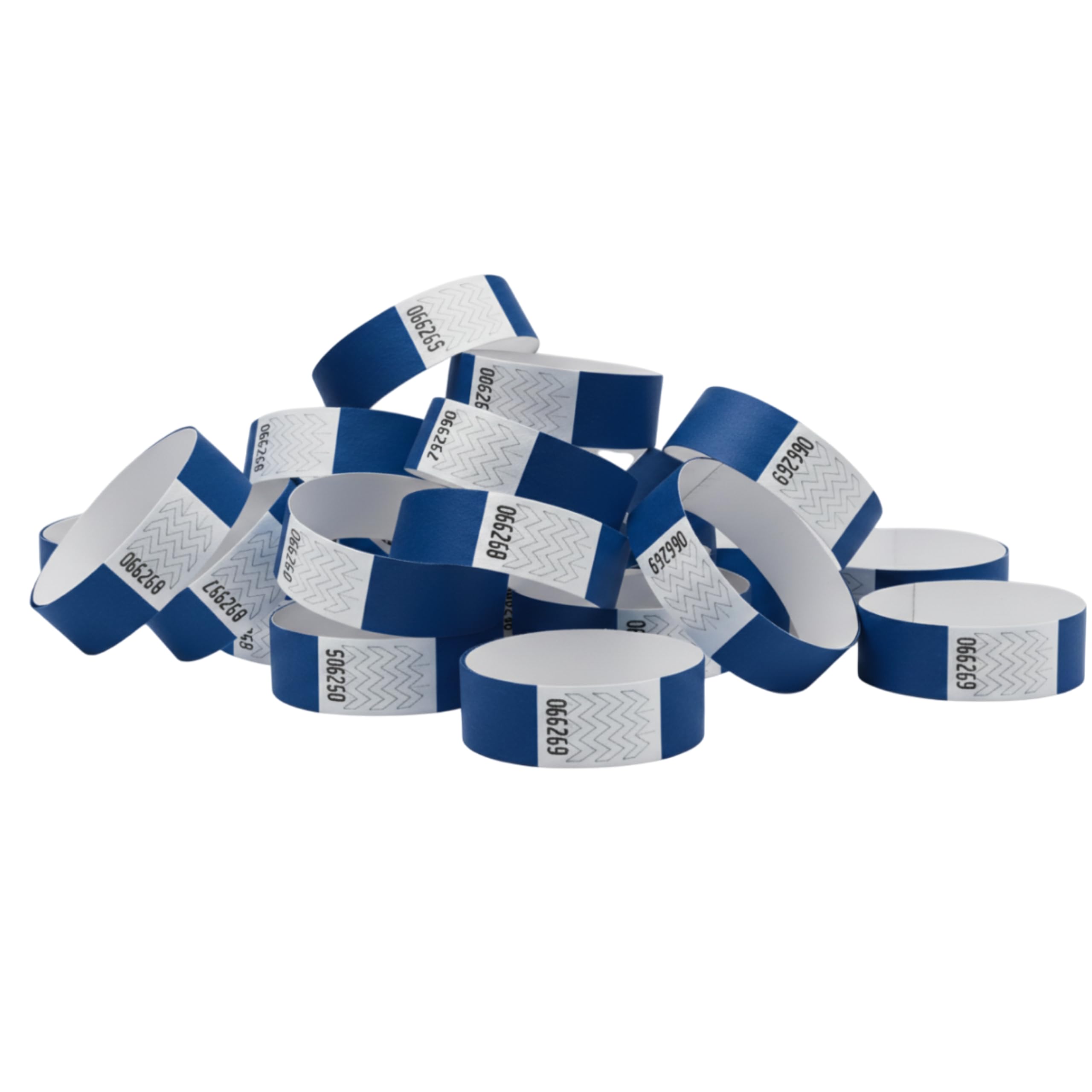 Confezione da 1000 Braccialetti Identificativi Tyvek® 19mm x 258mm. Numerati, Intrasferibili e Resistenti all'Acqua. Braccialetti di Controllo per Eventi (Blu)