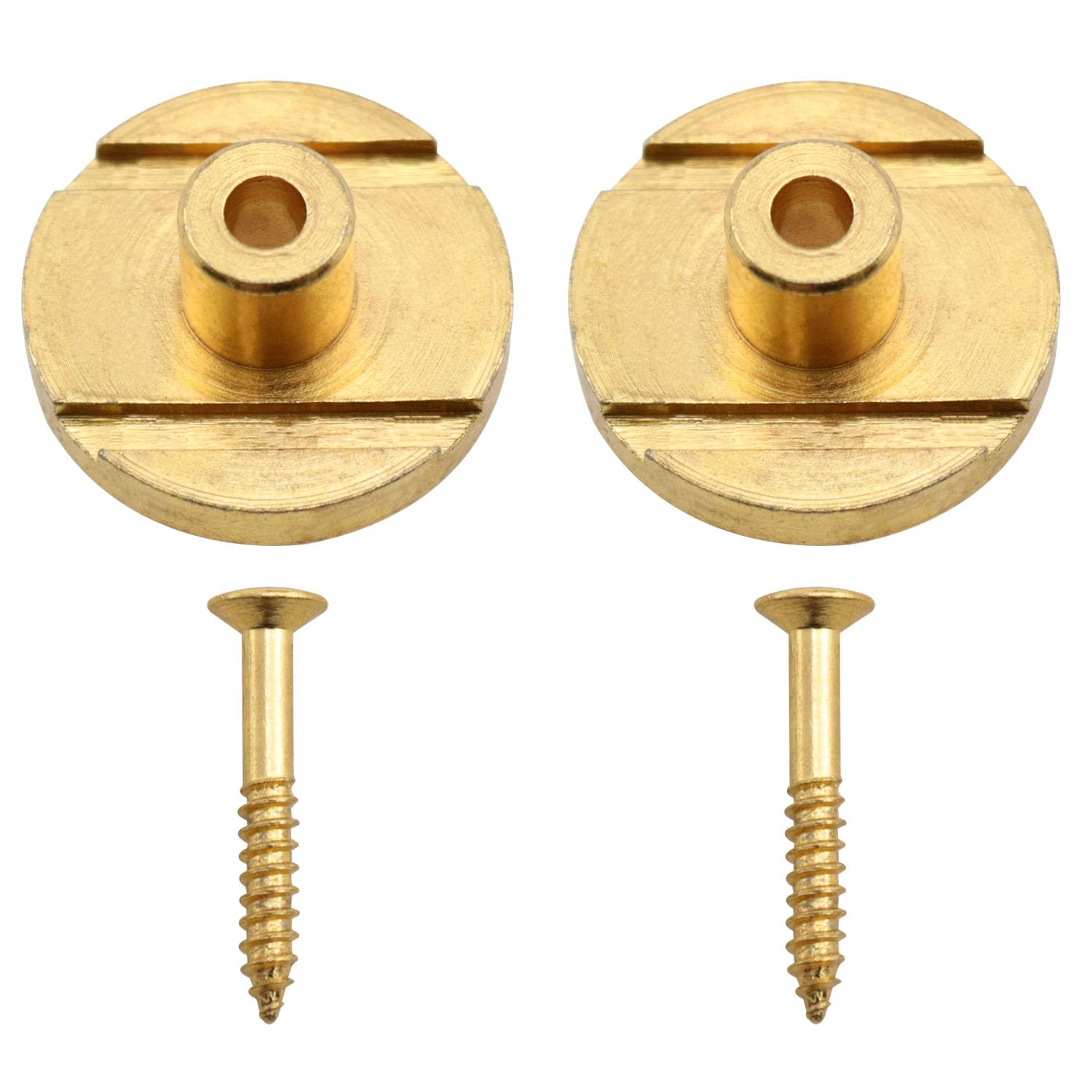 Lovelysp bass guitar string tree, round slotted rope retainer guide tree with mounting screws rope retainer rails for replacing bass guitar parts gold 2pcs (Gold)