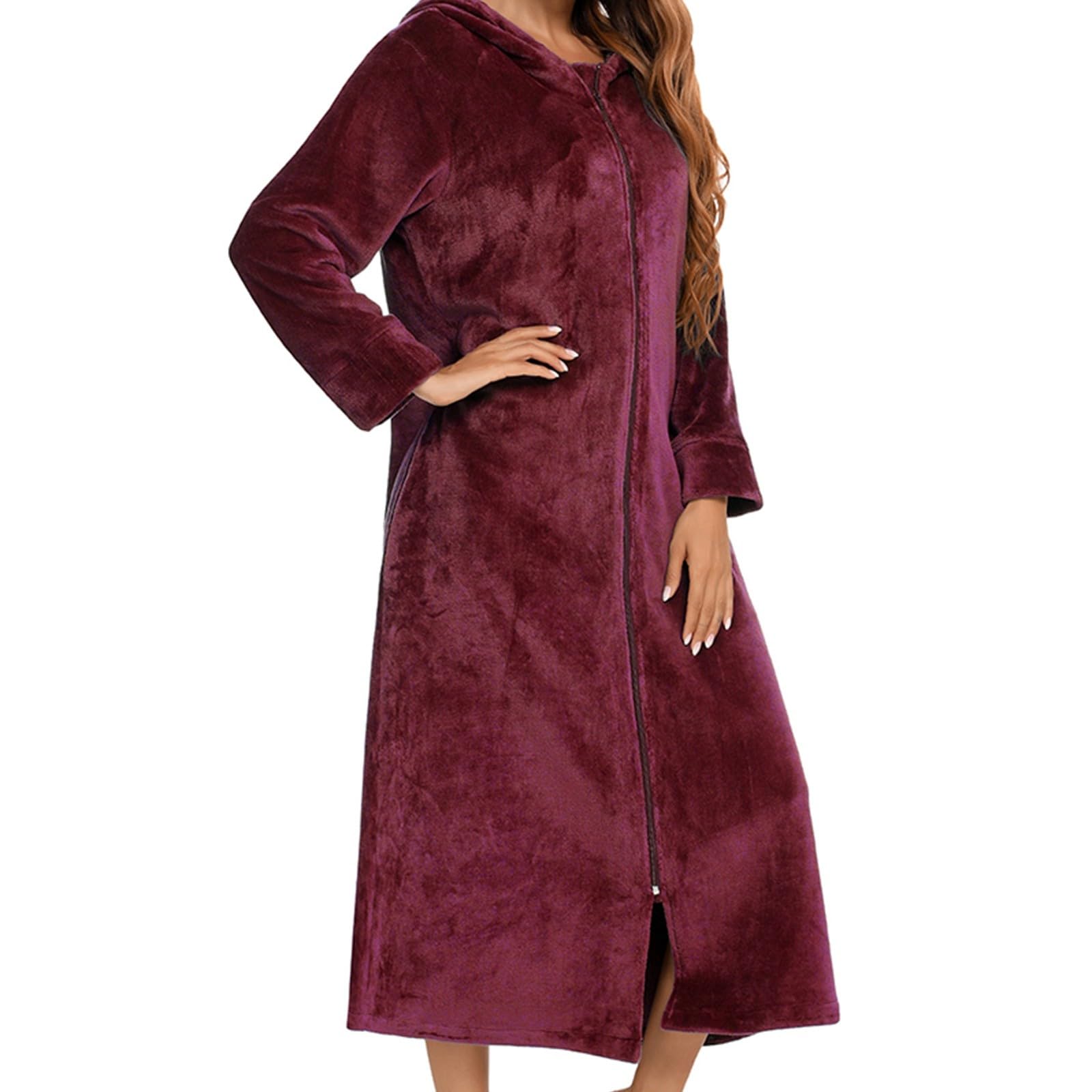 Accappatoio in Spugna, 100% Cotone Unisex Accappatoio Donna Microfibra Ultra Sottile, Super Assorbente, Anti-Pilling con Tasche e Cappuccio Tinta Unita Vari Colori Elegante Comodo per Casa e Vacanza