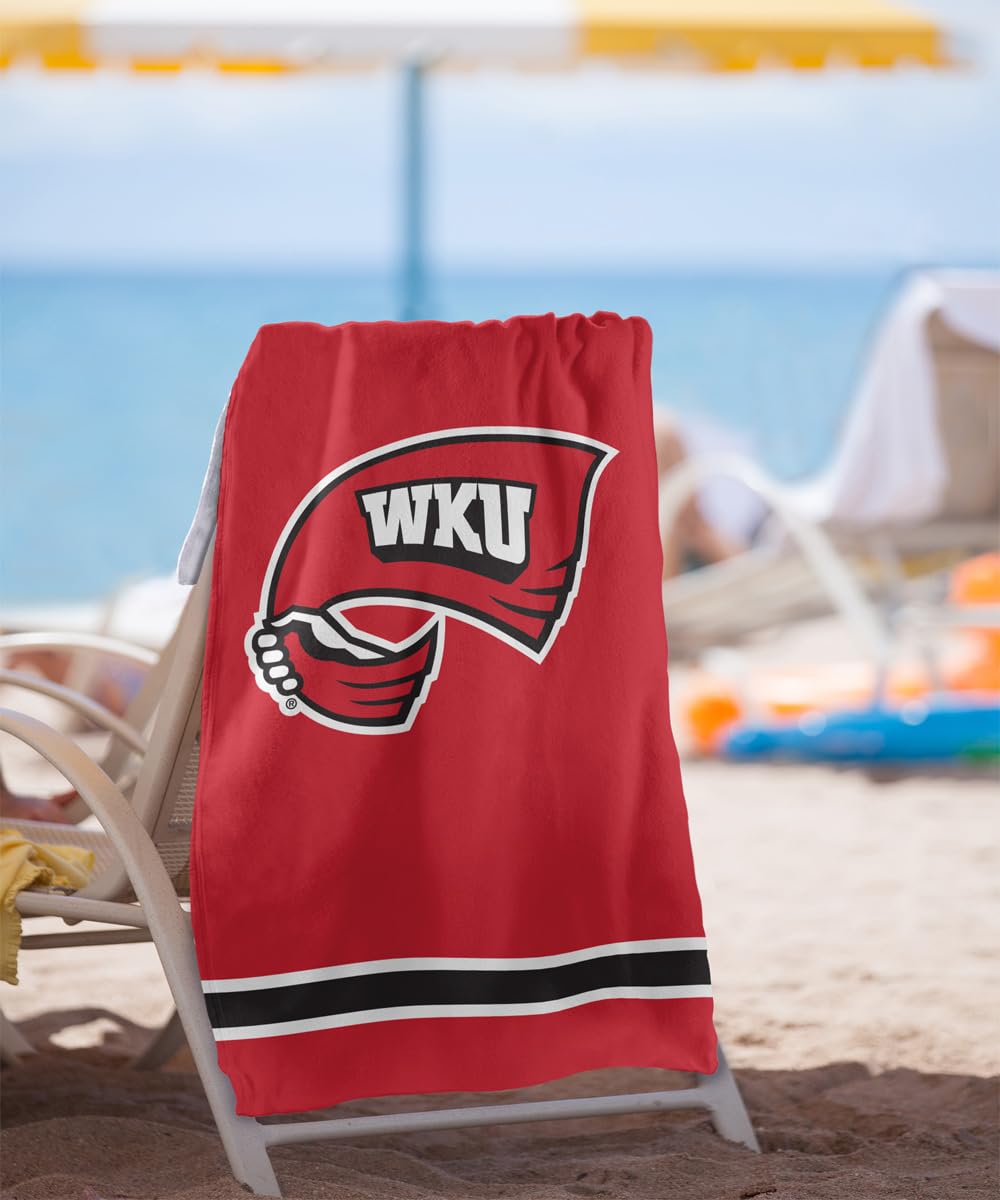 LOGOVISION Western Kentucky University Blanket, 30x60 Primary Logo CottonFront/PolyBackBeachTowel