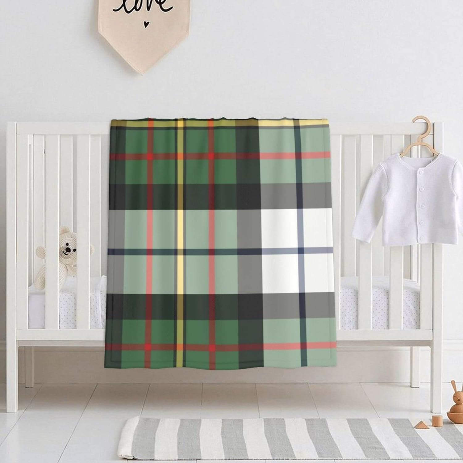 DKJlitter Baby Blanket for Boys Girls, Clan MacLaren Dress Tartan Super Soft Comfy Toddler Baby Newborn Double Layer Blanket Shower Gifts for Stroller & Crib 30 x 40 Inch - Image 1 of 9
