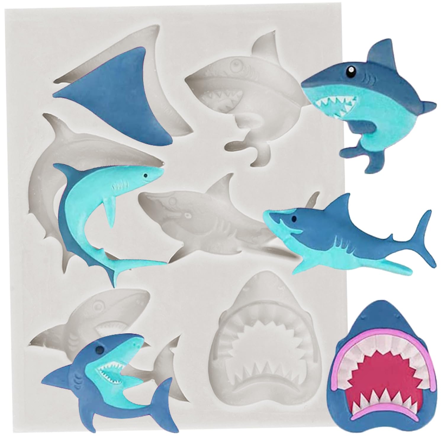 Dolphin Shark Chocolate Candy Silicone Mold 4 Pcs - Ocean Theme Fondant Mold For Cake Decorating, Resin Crafts - View #6