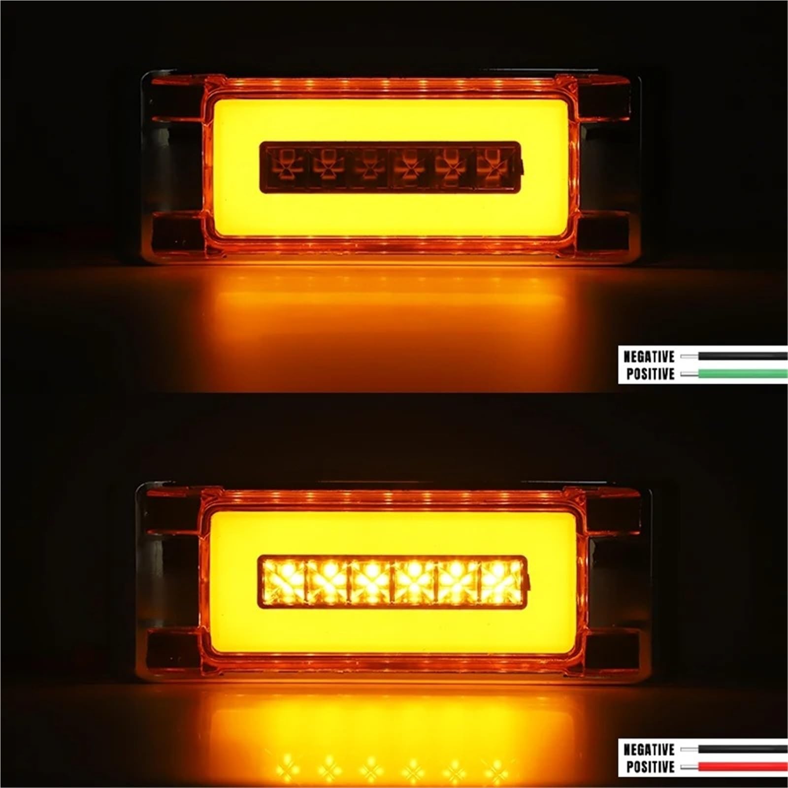 Trasera Recuperación Luces 10 Luces LED Laterales Cuadradas De 6 Pulgadas, Luz De Giro Amarilla, Luz Trasera De 12V Y 24V Para Camión, Remolque, Tractor Camioneta Autobús.