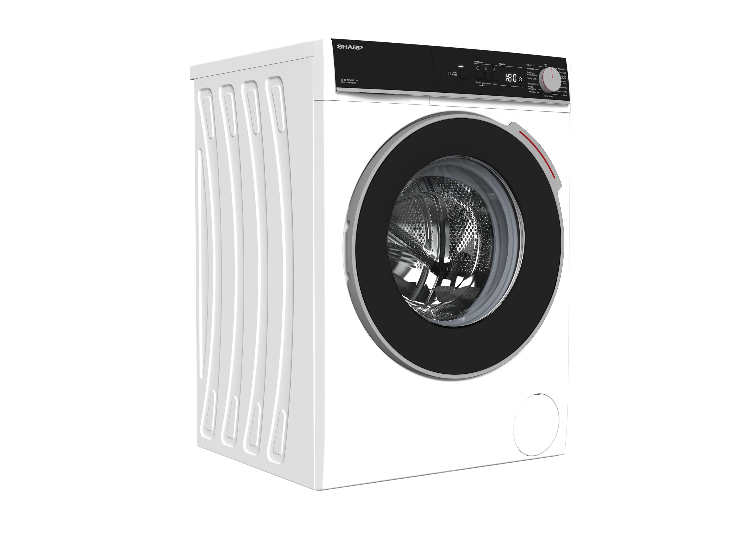 SHARP ES-NFA816BW1NA-DE Waschmaschine (8 kg, EEK A, 1600 U/min.), (Inverter Motor, AquaStop), Weiß