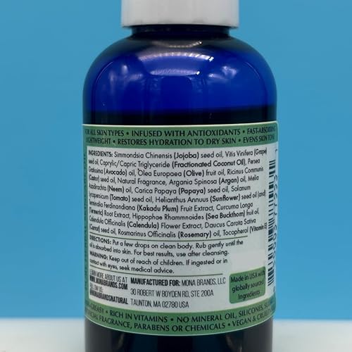 Miniatura 2 de MONA Brands Aceite corporal 100 natural aceite botánico puro para el cuidado de la piel con 19 aceites vegetales potentes y terapéuticos uniforme