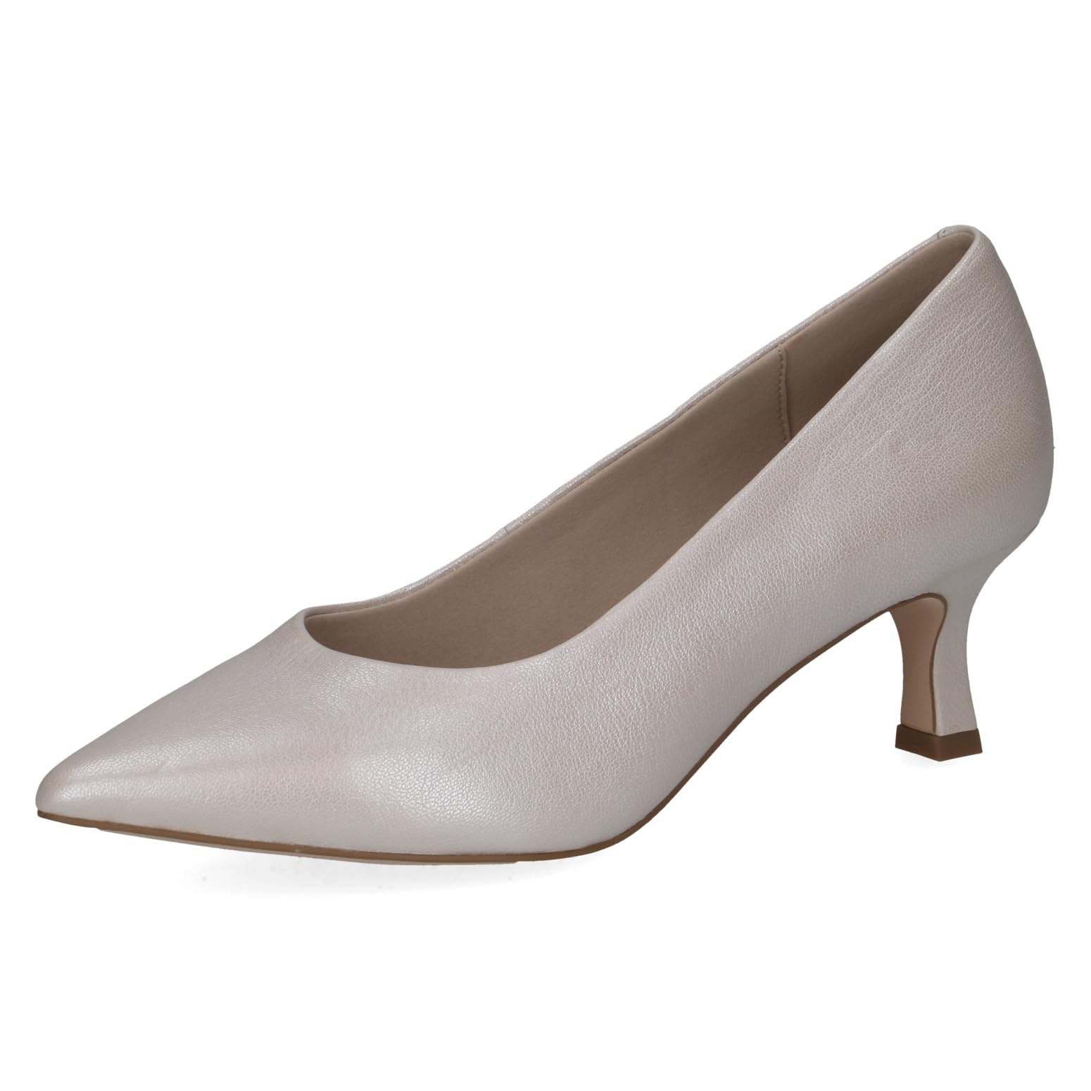 CAPRICE Women's Leather Pumps, White (OFFWHITE PERL.), 7.5 UK