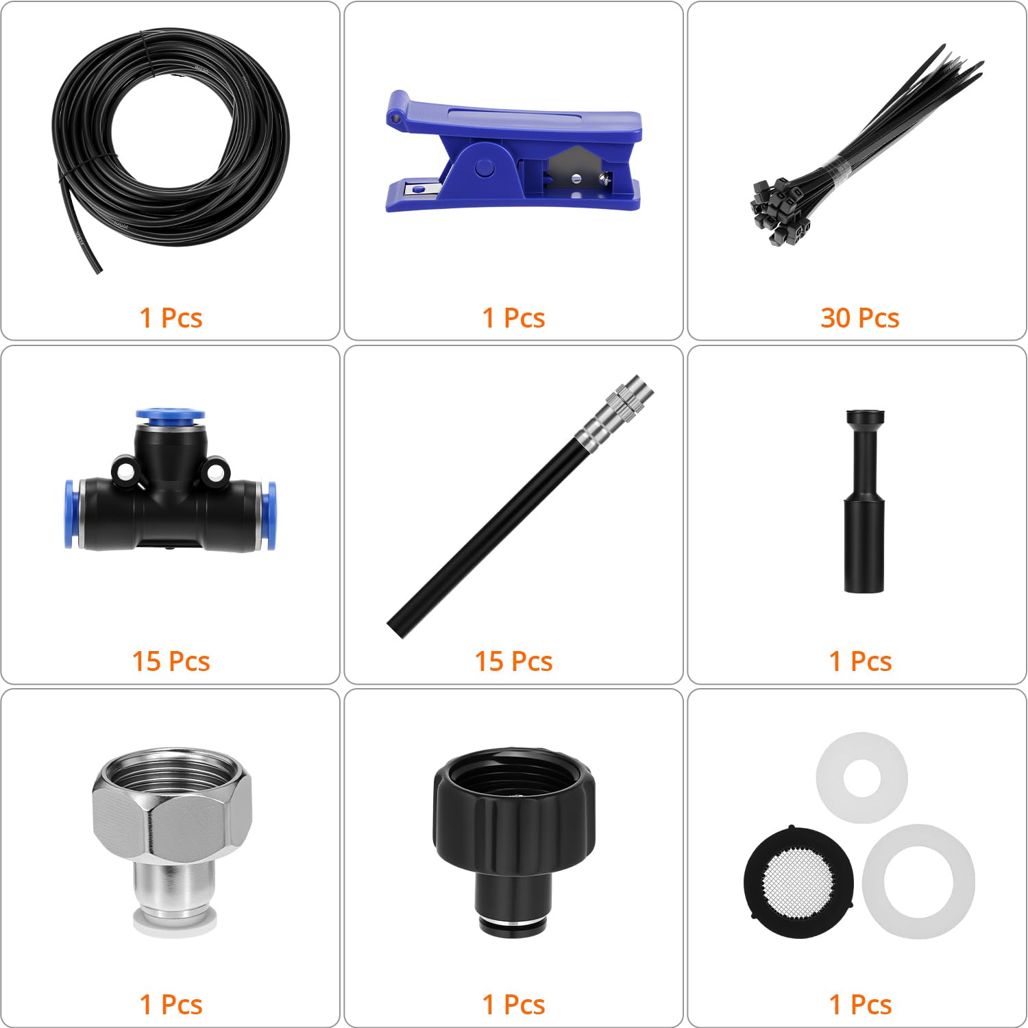 QWORK Sistema di irrigazione a goccia, kit di irrigazione a goccia automatico, sistema di irrigazione a goccia regolabile da giardino