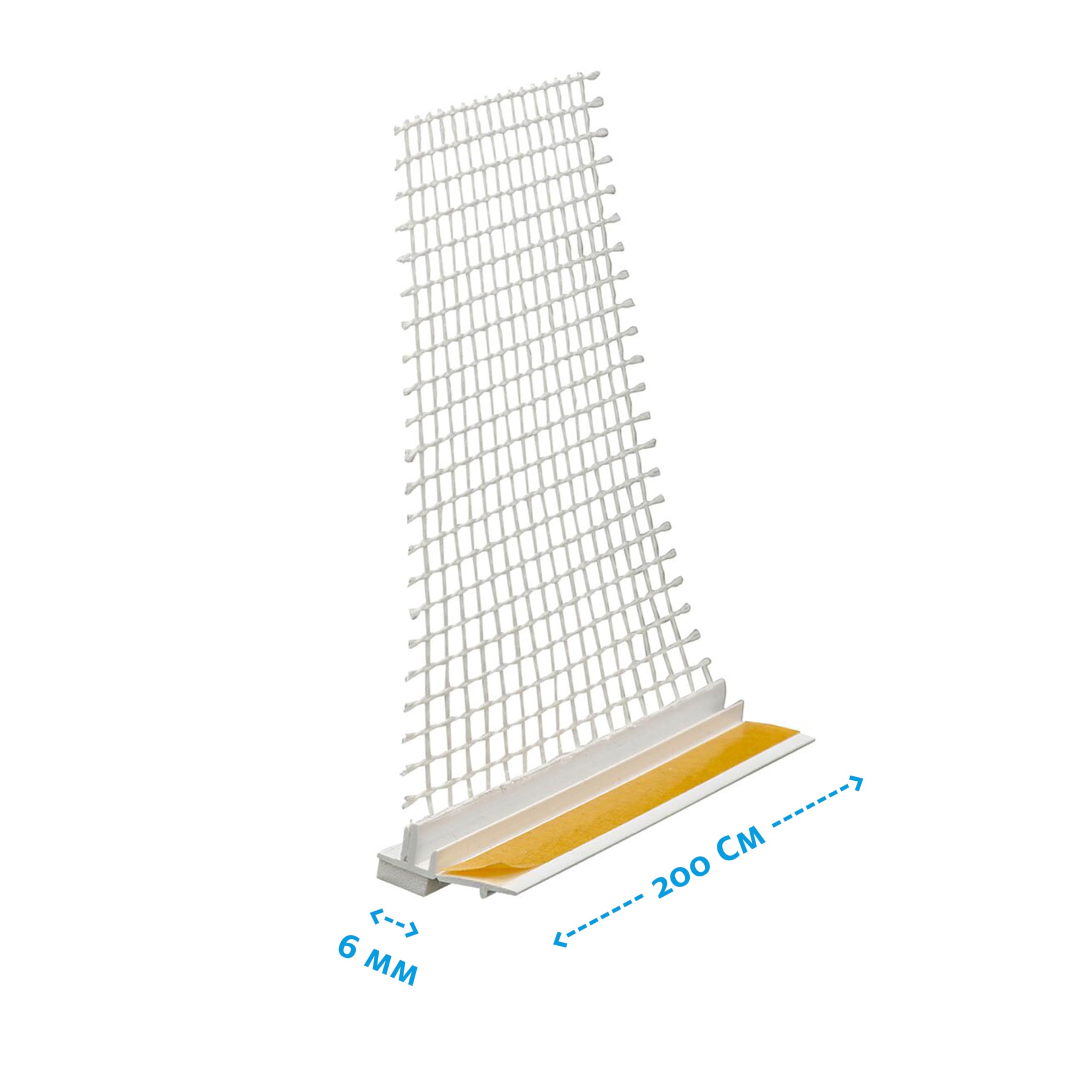 5 x Handelskönig Anputzleiste mit Gewebe 6 mm je 200 cm = 10 lfdm PVC Putz Laibungsprofil Fensterleiste mit Armierungsgewebe