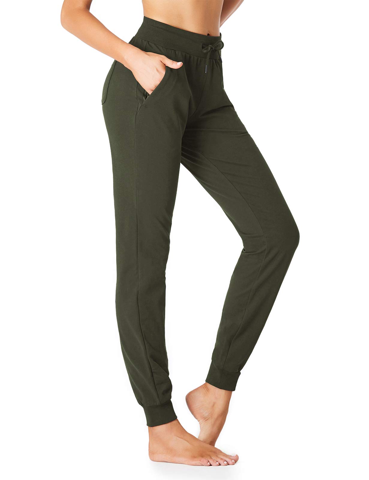 SEVEGO Tall Women's 30/32/34/36 Inseam Jogger Lightweight Cotton Sweatpants Zipper Pockets Running Long Sweat Pants