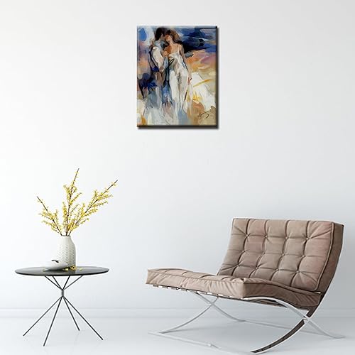 Miniatura 3 de Tucocoo Lovers Kiss - Pintura por números para adultos principiantes, kits de pintura al óleo digital sobre lienzo con pinceles y pigmento acrílico,