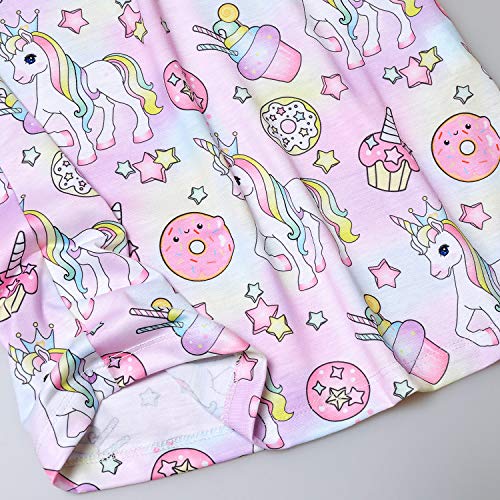 Jxstar 2-Pack Nightgown for Girls Flutter Sleeve Pajamas Cotton Sleepwear Night Dresses4