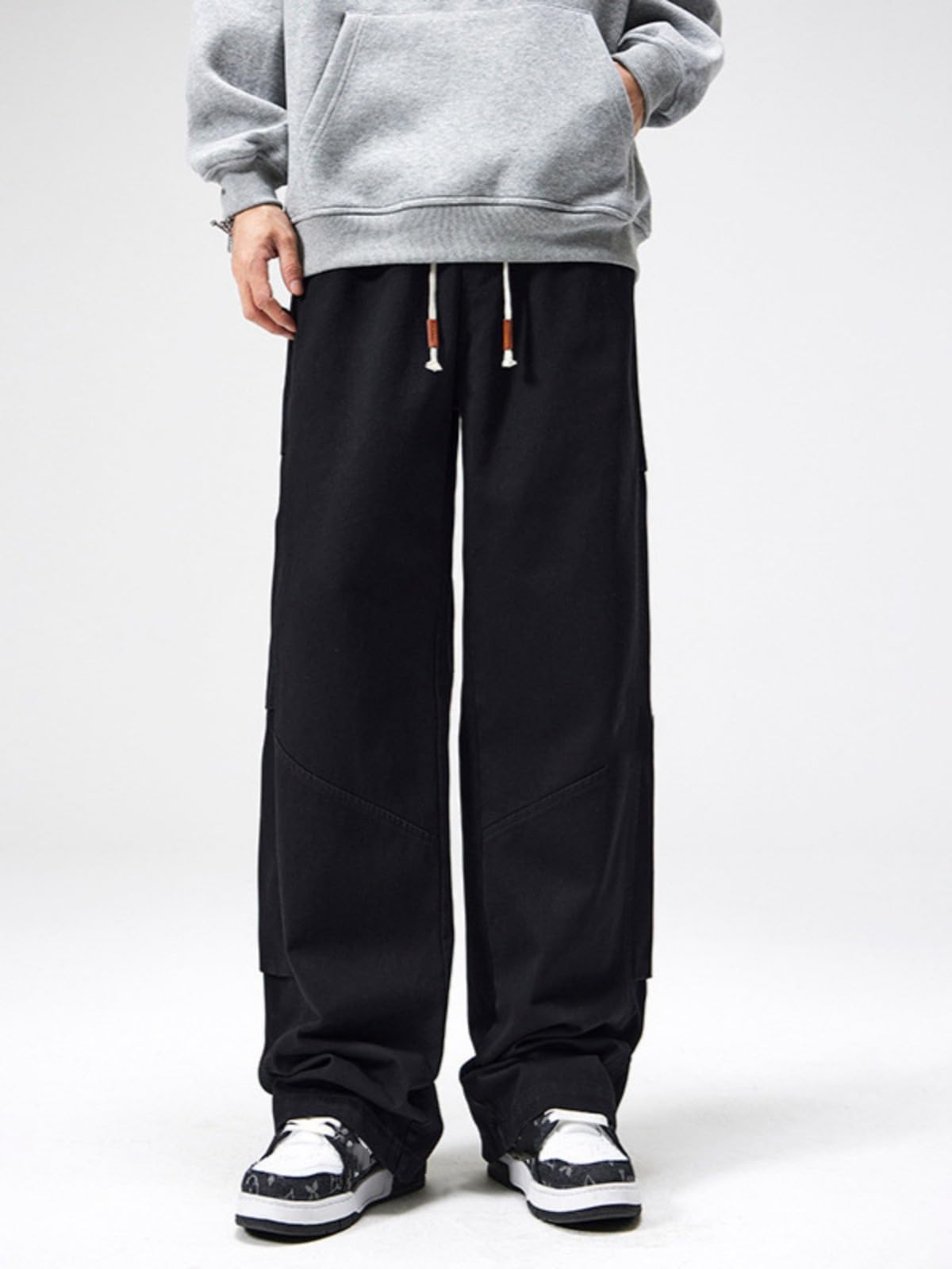 Autunno American Workwear Patchwork Pantaloni Casual per Gli Uomini, retrò Slim Straight Pants