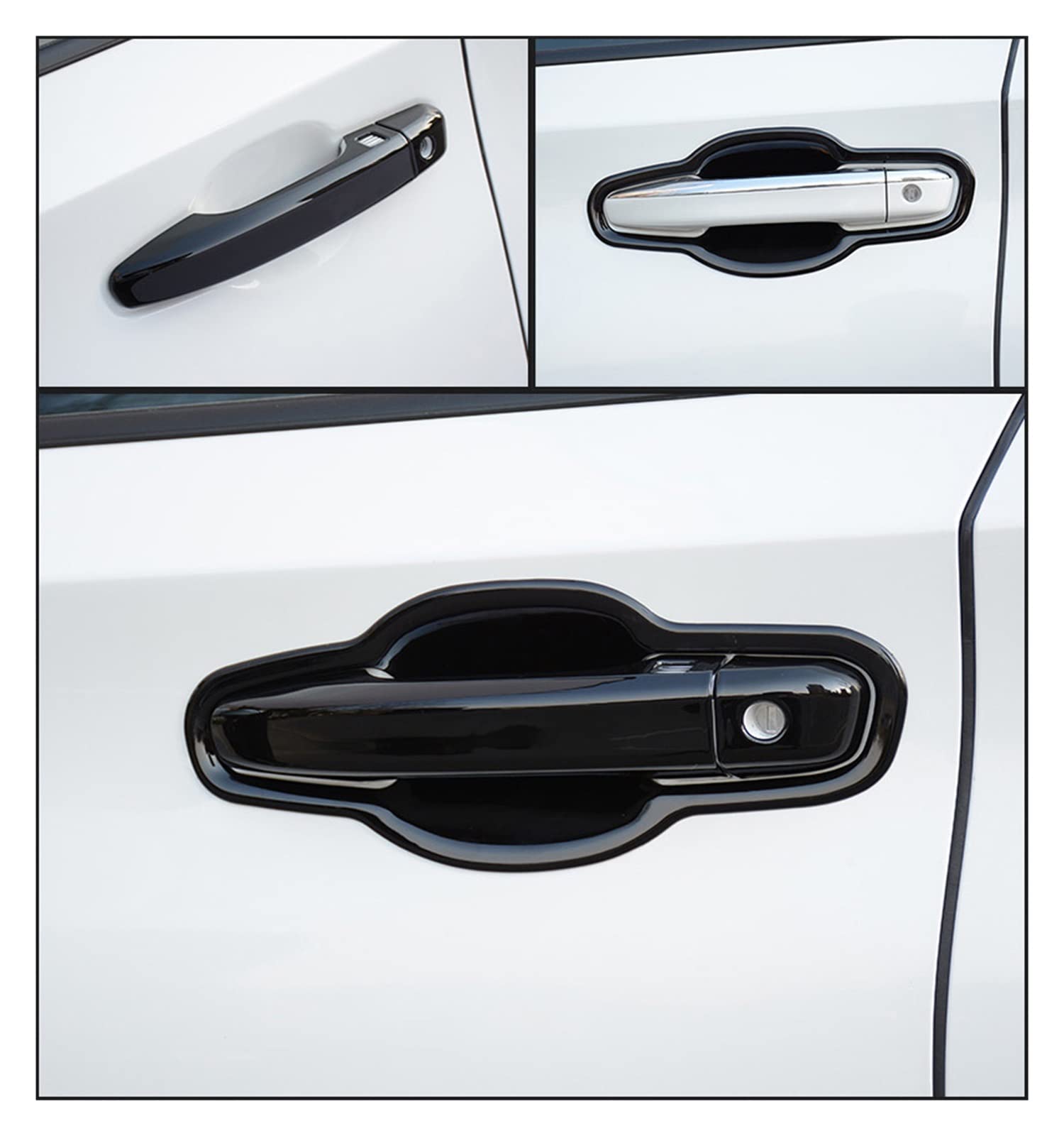 DEHIWI Maniglie interne per portiere Auto Nero Maniglia Della Porta Esterna Per R&A&V4 RAV 4 XA50 XA 50 Auto Porta-Maniglia-Copertura ABS Adesivi Decorativi Accessori Per Auto
