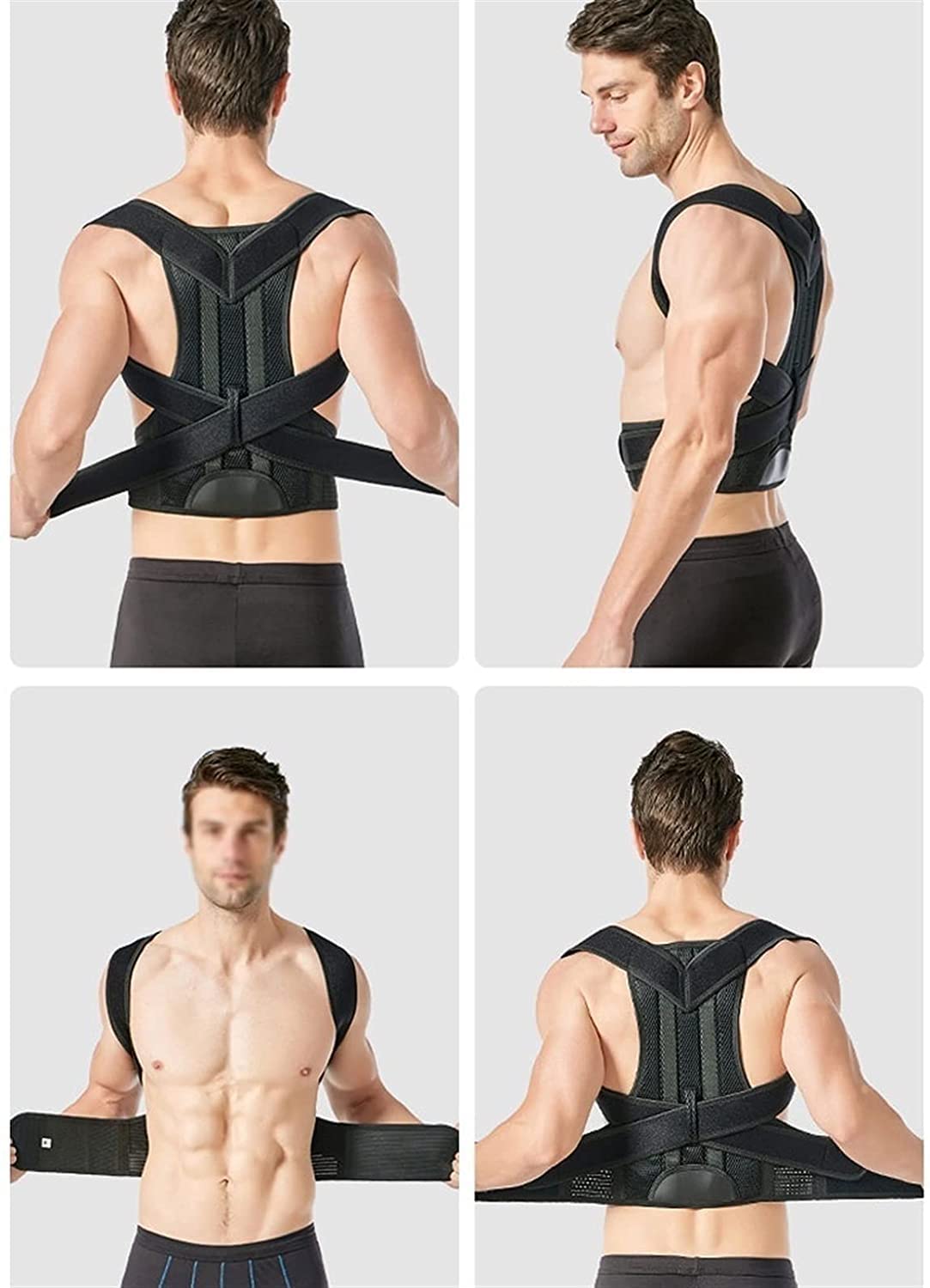 Correttore Posturale Invisibile per Uomini Donne Bambini, Tutore per la Schiena Completo Traspirante-Regolabile Piastra per la Schiena Tutore per clavicola Cinghie per Postura Sportive Postura per la