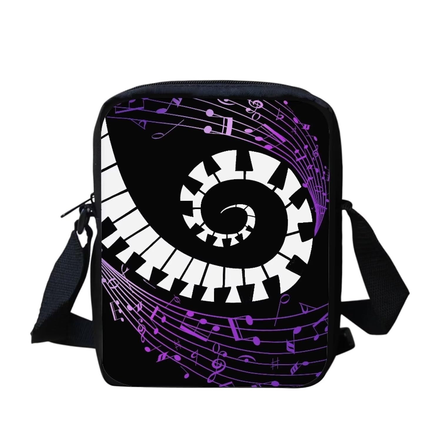 HUGS IDEA Small Messenger Bag for Women Girls Gifts Piano Keys Music Notes Print Lightweight Crossbody Shoulder Bag