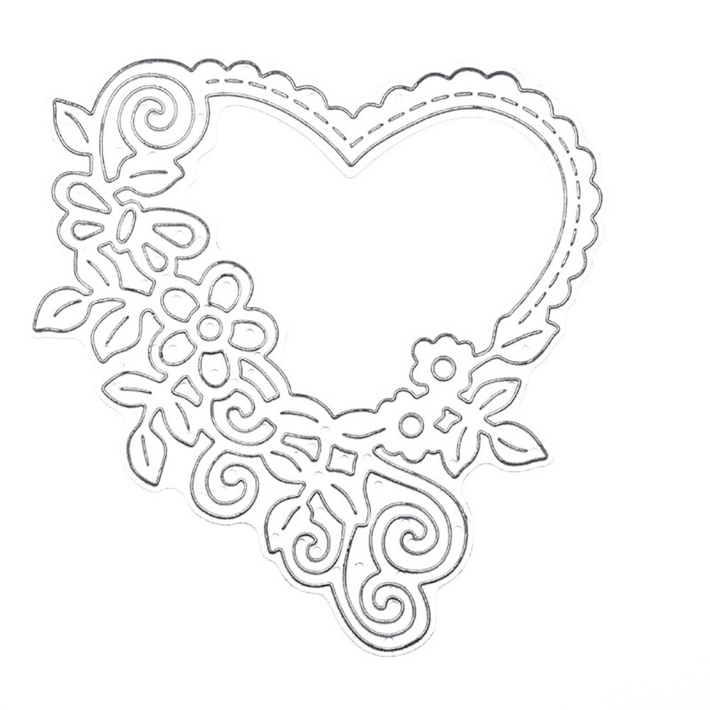 Fustelle In Metallo Per Scrapbooking – Set Con Cuore, Fiore E Forme Varie – Per Biglietti, Album E Goffratura