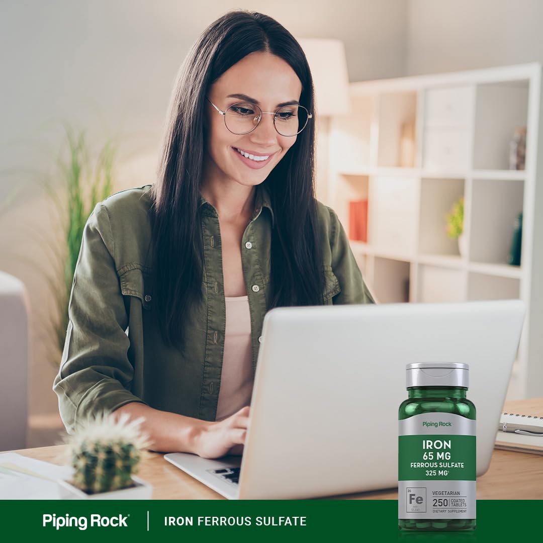 Piping Rock Iron Ferrous Sulfate 65 mg | 250 Tablets | Iron Supplement — Amazon image 6