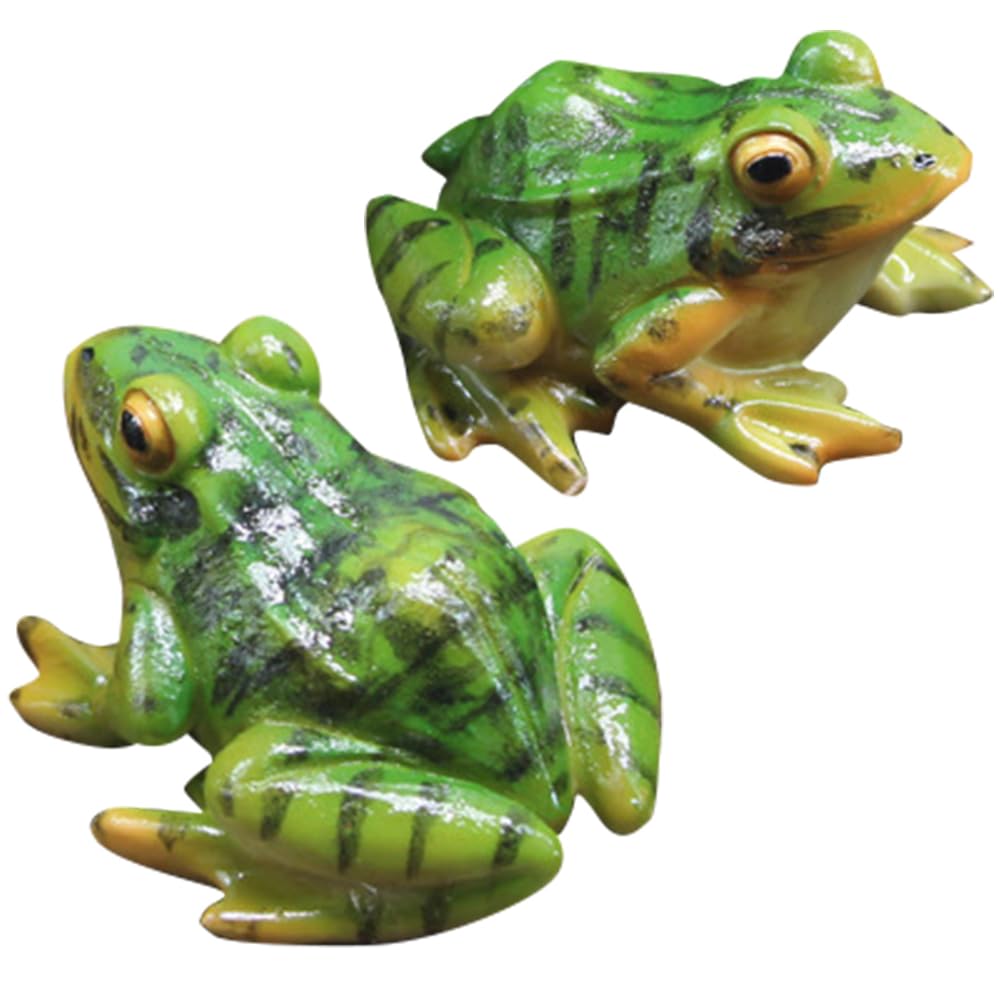 Figurines de grenouille en résine premium | Statuettes vertes de décoration