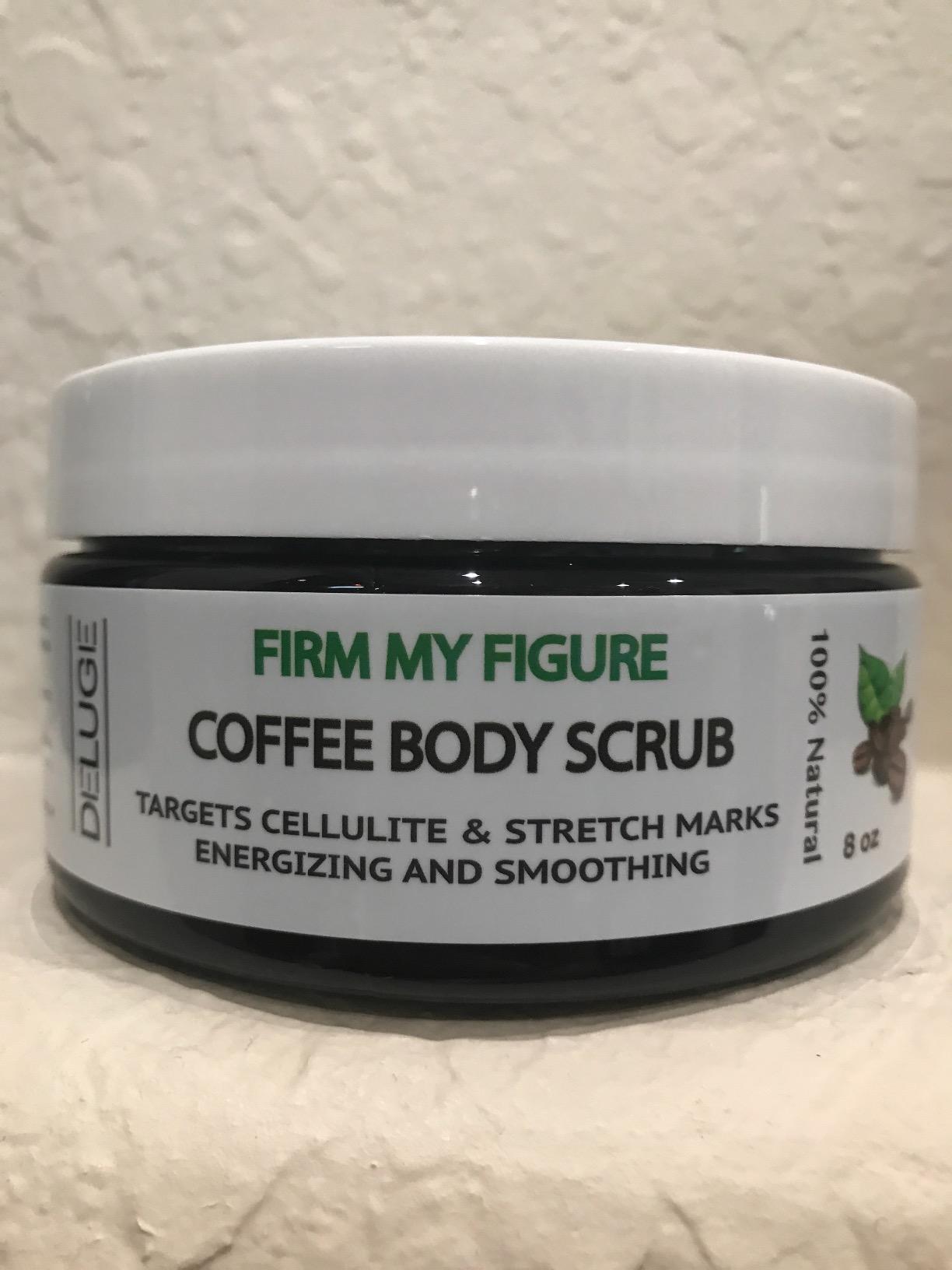 Deluge Chocolate Scrub for Cellulite and Stretch Marks, Body Exfoliant and Hydrating Cellulite Treatment with Shea Butter, Coconut Oil and Dead Sea Salt Firms, Tones and Moisturizes Skin (10 oz)