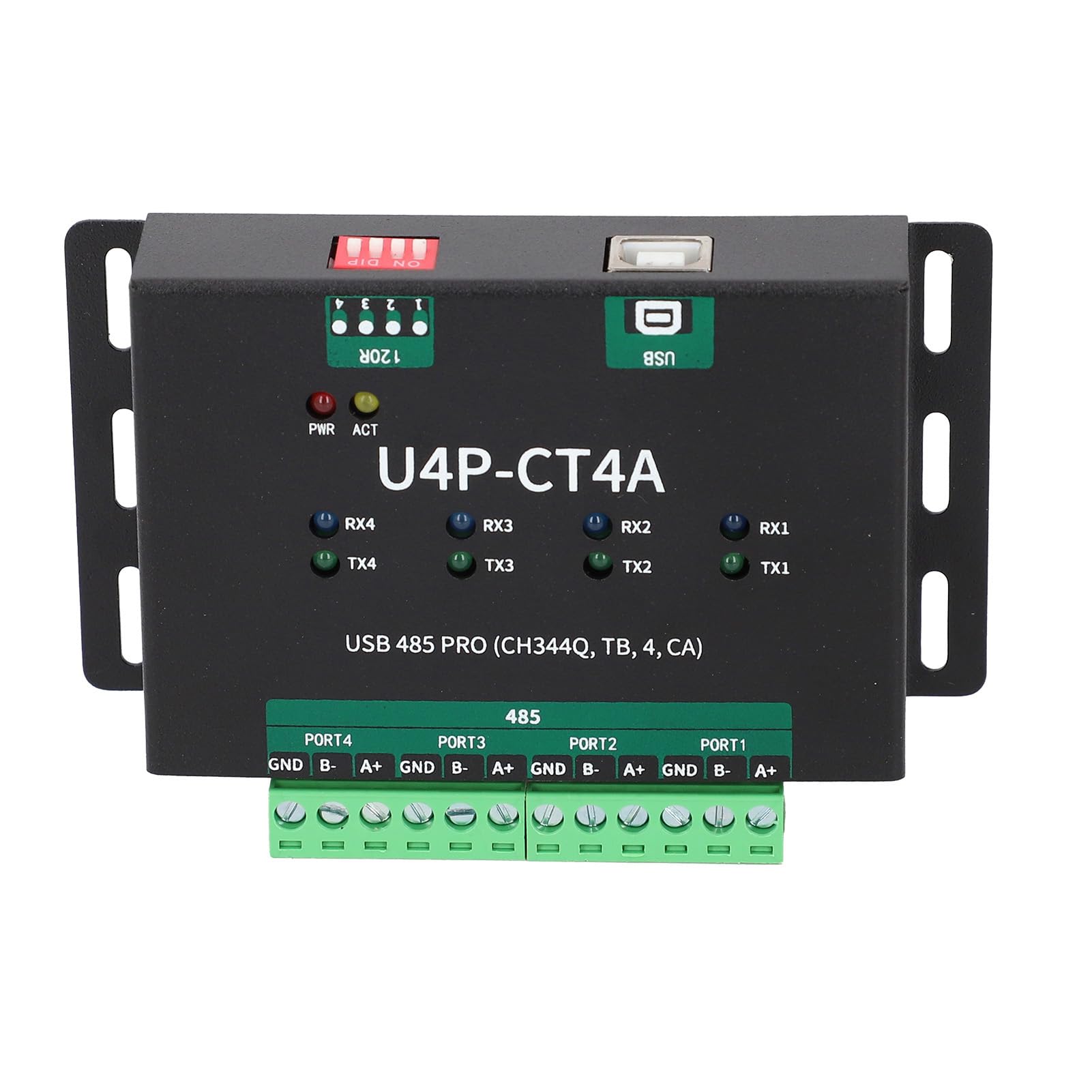 Emoshayoga Módulo de Puerto Serie USB Convertidor de 4 Vías Transmisión de Datos Confiable de Alta Seguridad para Uso Industrial USB2.0 Tipo B 1 Unidad