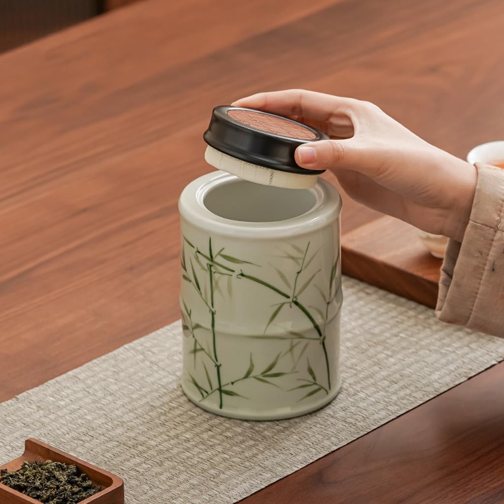 Juego De Té Latas de té pintadas a Mano, latas de cerámica Resistentes a la Humedad for el hogar, latas de té Chinas Selladas, latas for almacenar té Tarro para Guardar Té