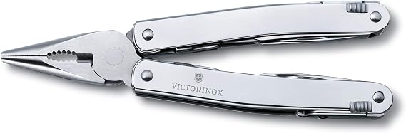 VICTORINOX Swiss Tool Spirit X Plus Ratchet 36 Functions Swiss Made Multitool with Locking Blade Includes Nylon Case Silver