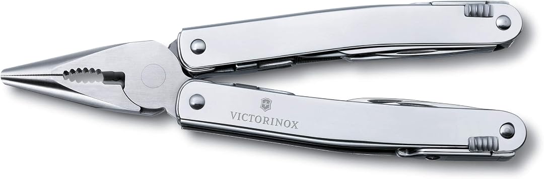 VICTORINOX Swiss Tool Spirit X Plus Ratchet 36 Functions Swiss Made Multitool with Locking Blade Includes Nylon Case Silver