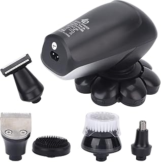 Barbeador de cabelo de cabeça, barbeador elétrico de cabeça IPX7 impermeável, lâminas flutuantes para moagem automática para homens para uso doméstico