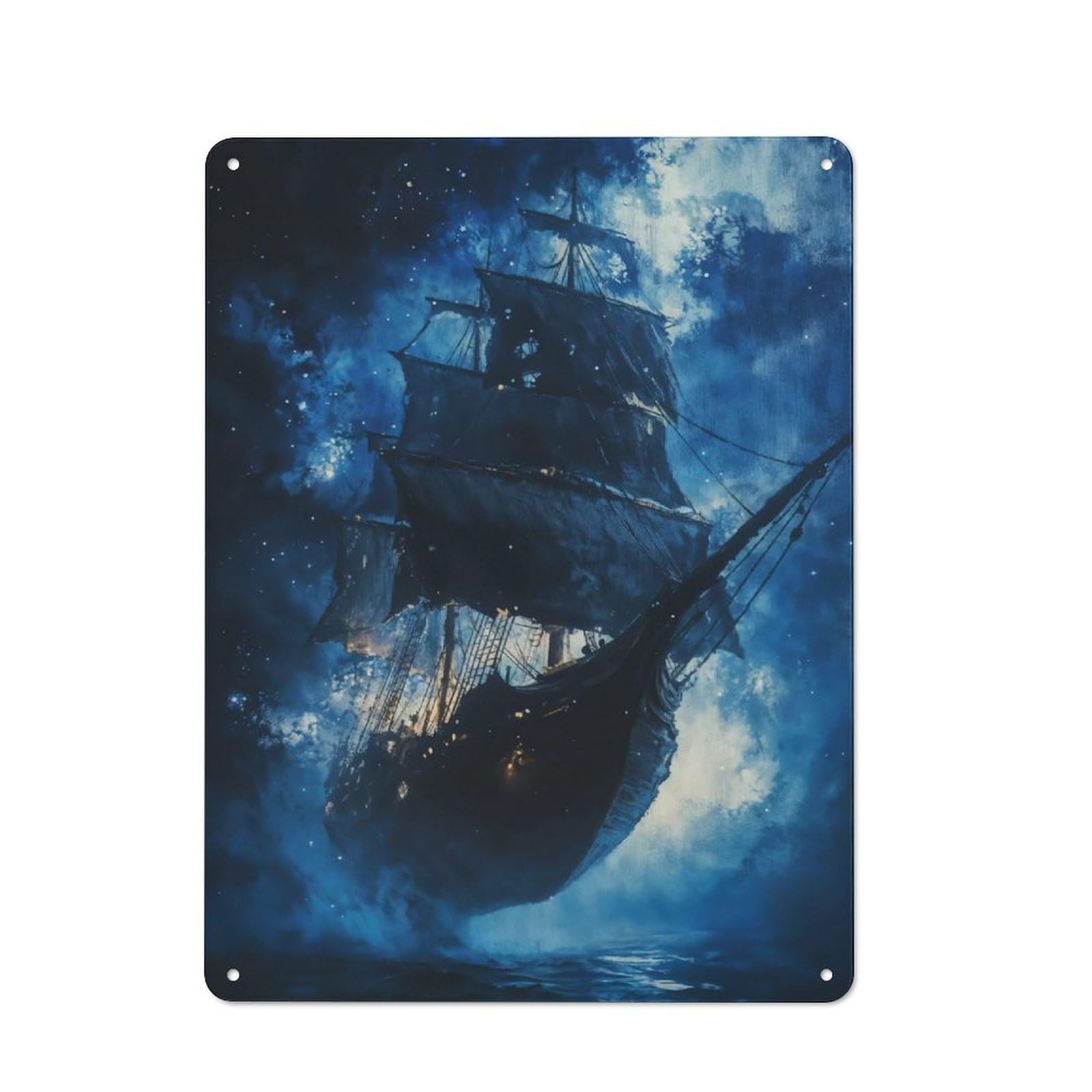 Junmoney The Midnight Pirate Vintage Tin Sign 40X30cm For Home Bar Wall, For Collectors Of Vintage Metal Wall Decor