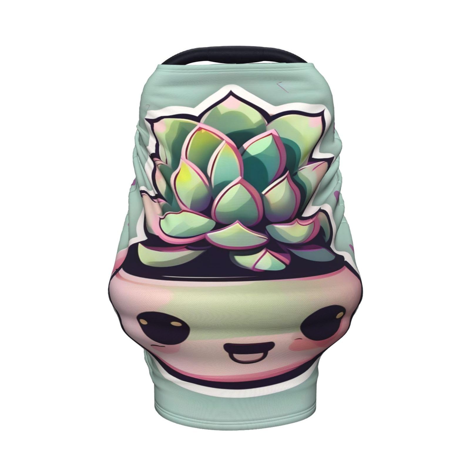 XZDHYZ Smiling Succulents Versatile full-print Stroller Chair Cover/Nursing Cover, specially designed for your baby, Black