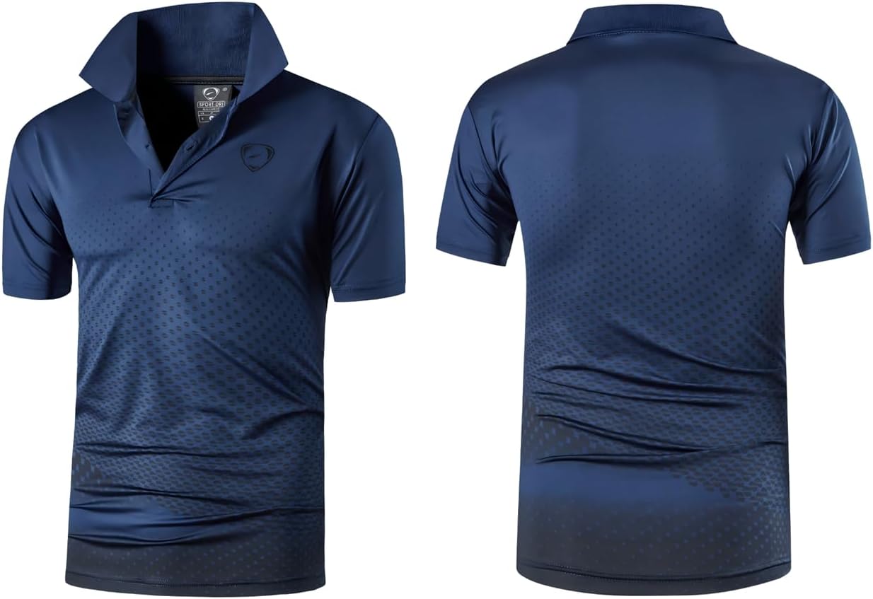 jeansian 5 Pack Mens Polo Tee Shirts Short Sleeve Golf T Shirt Performance Tennis Bowling Picklball LSL195
