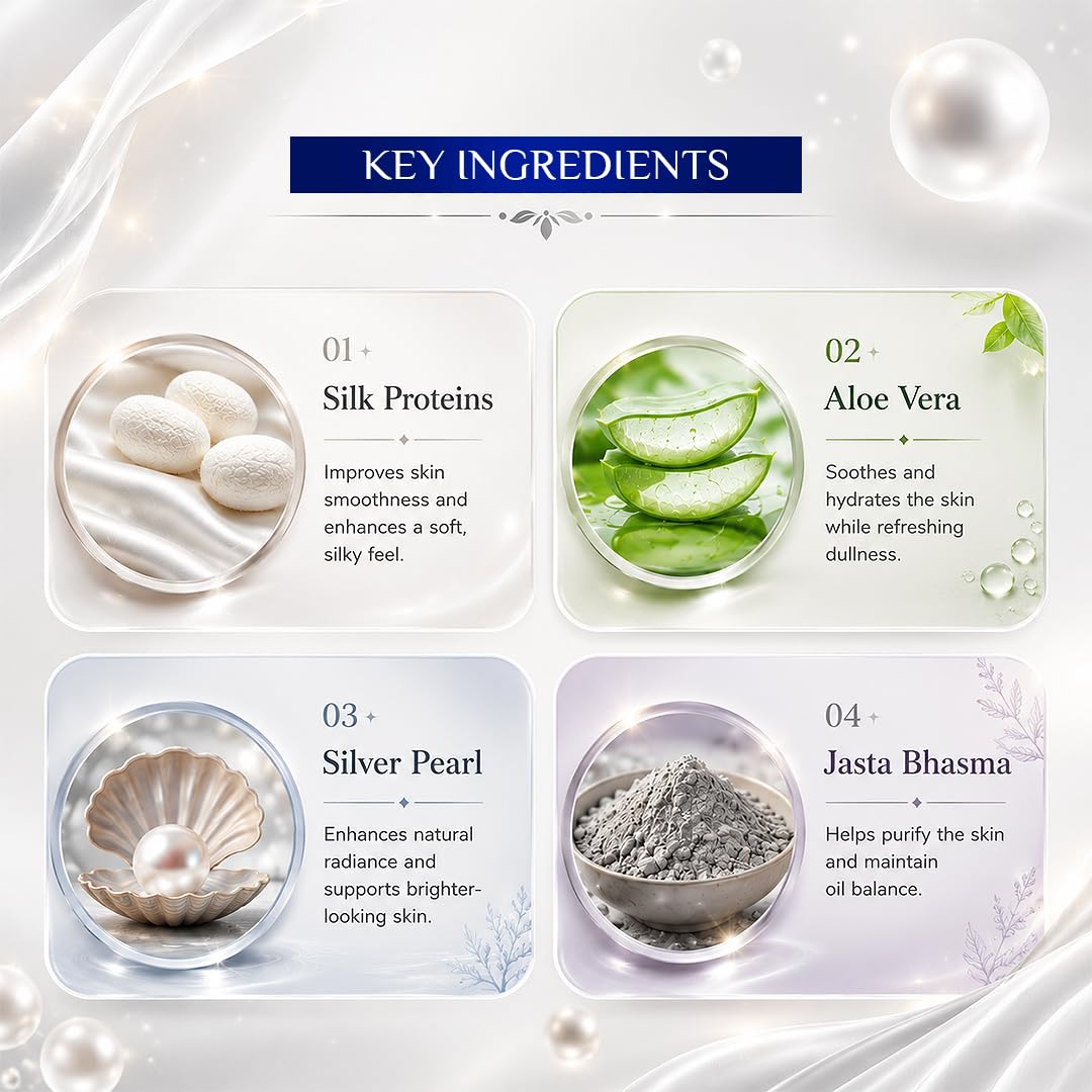 Vedic Line Silver Facial Kit, Reduce Dead Cells, Impurities & Blackhead with Goodness of Silk Proteins ,Aloe Vera for Glowing Skin, 600ml 2