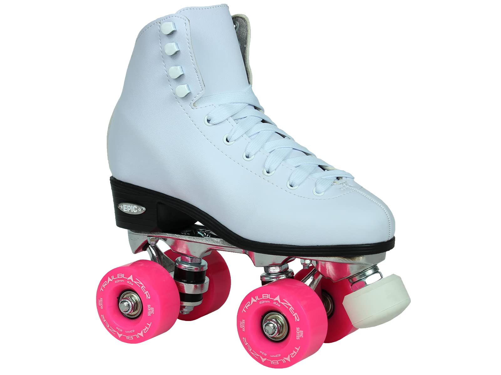 Epic Skates Classic White with Pink Wheels Roller Skates,11,ClassWhPnk11