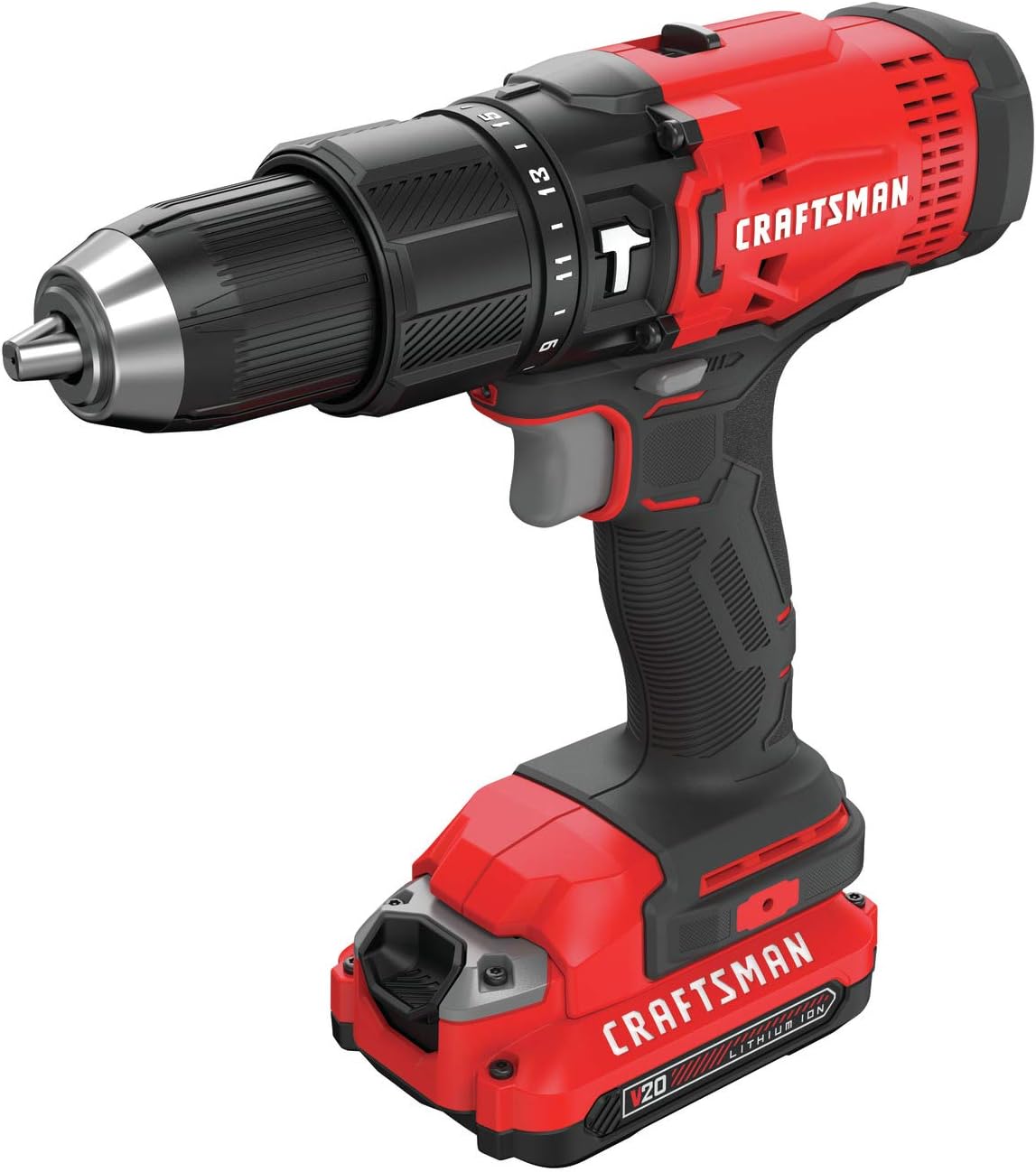 CRAFTSMAN V20 Cordless Hammer Drill Kit, 1/2 inch, 2 Batteries and Charger Included (CMCD711C2) - Image 8