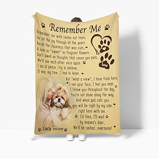 TerriBerri Personalized Remember Dog Blanket Memorial Dog Blankets Bereavement Gifts for Loss of Dog Sympathy Gifts for Loss of Pet for Dog Mom Dog Dad Dog Lovers