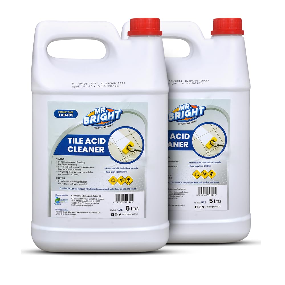 Mr Bright Tile Acid Cleaner for Hard Water Stains, Rust, and Mildew Stains, Heavy Duty, Commercial Grade, Natural Stone Safe, Effervescent, Safe On Tile, Ceramic & Porcelain (2)