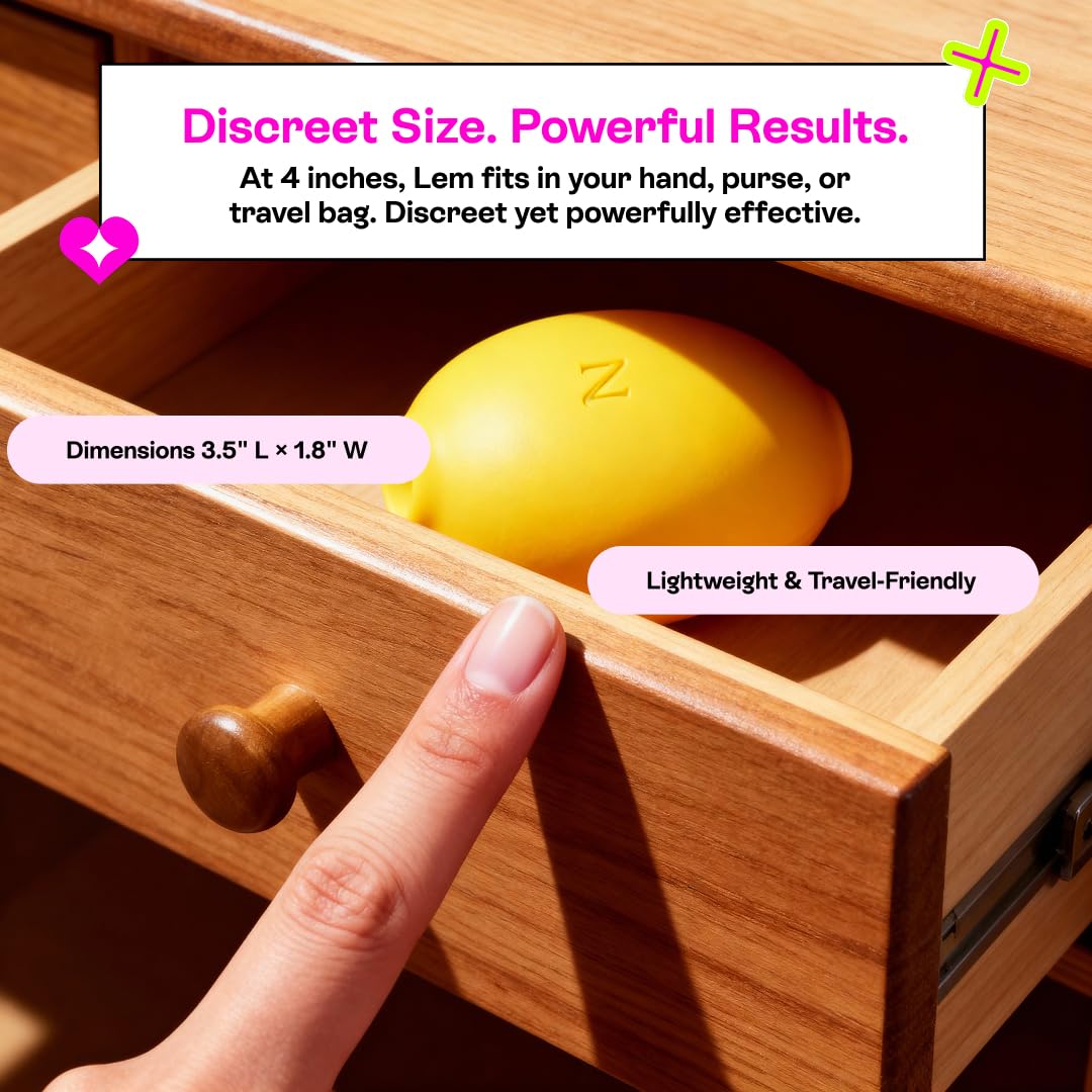 Hello Nancy Massager Device for Women, Handheld Air Suction with 12 Intensities, Discreet Lemon Shape for Comfort and Relaxation, Compact Travel Friendly Massager for Daily Wellness and Stress Relief