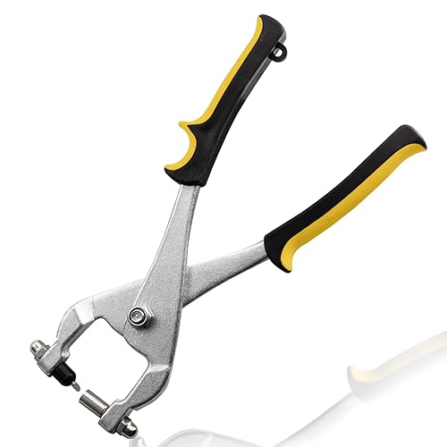 Miniatura 8 de LEONTOOL Engarzador de metal de 10 pulgadas con bloqueo de punzón de crimpador, alicates para paneles de yeso, herramienta de mano para la mayoría