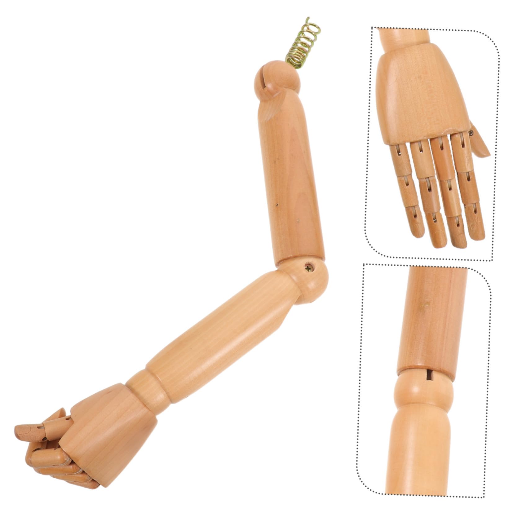 PLAFOPE Brazos Articulados de Madera para Maniquí, Repuesto Khaki | 1 Par, Articulaciones Móviles para Títeres Infantiles, Superficie Lisa, Montaje Sencillo