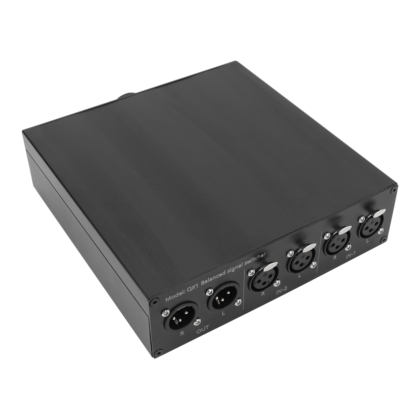 Cuifati Interruptor de Sonido XLR de Salida 2 en 1, Selector de de Equilibrio sin Pérdidas para Amplificador de Potencia de Radio CD DVD Estéreo Altavoz Activo, Cable Blindado Plateado, Terminales