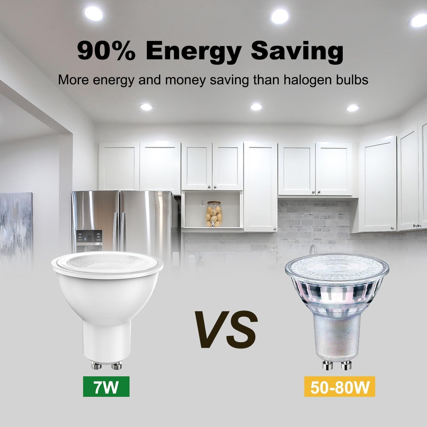 Bombilla LED GU10, 110–230V 9W, ángulo de haz de 38°, 2700 K/4000 K/6500 K, adecuada para focos de pista de cocina e iluminación empotrada (230V-9W 10PCS/luz neutra 4000K)