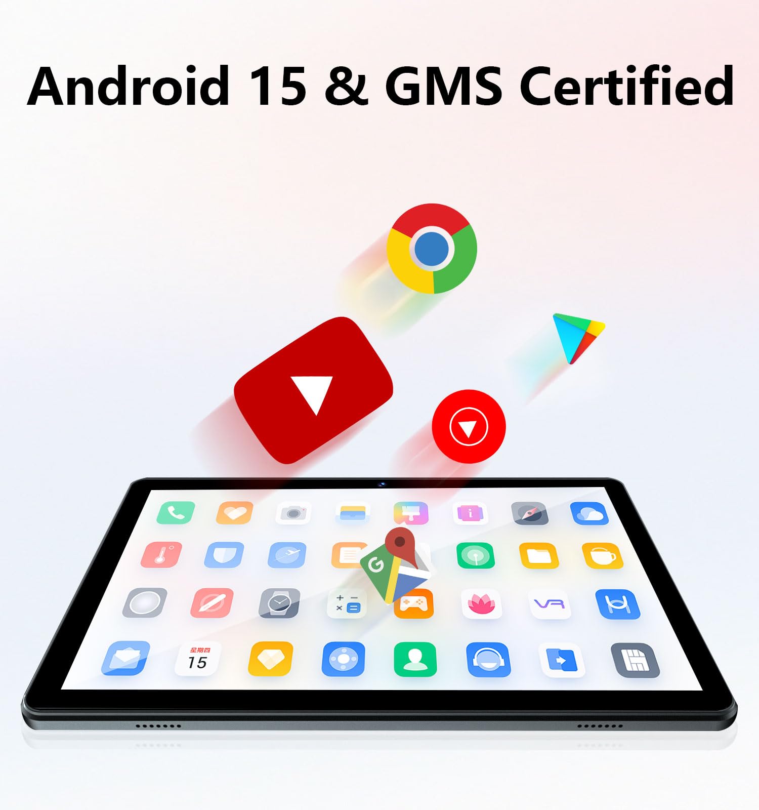 Android Tablet, 10.1 inch Android 15 Tablets 12GB(4+8) RAM / 64GB ROM / 1TB SD Card Expansion, 1280x800 IPS HD Touchscreen, 6000mAh Battery, Bluetooth 5.0, Dual Cameras, GMS, Dual Band WiFi - Black