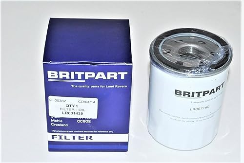 BRITPART FILTRO DE ACEITE COMPATIBLE CON LAND ROVER RANGE ROVER L322 4.2L & 4.4L V8 2006-2009 Parte # LR031439