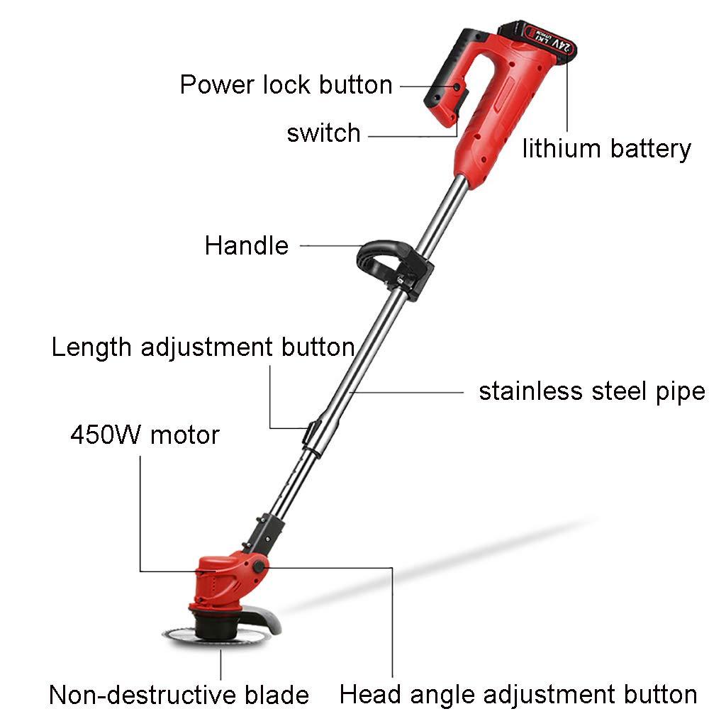 Falciatrice Elettrica per Uso Domestico, Tosaerba Telescopica, Tagliaerba Elettrico da Giardino per Siepi di Rami di Albero Strumento per la Cura del Giardino Fai da Te - Rosso