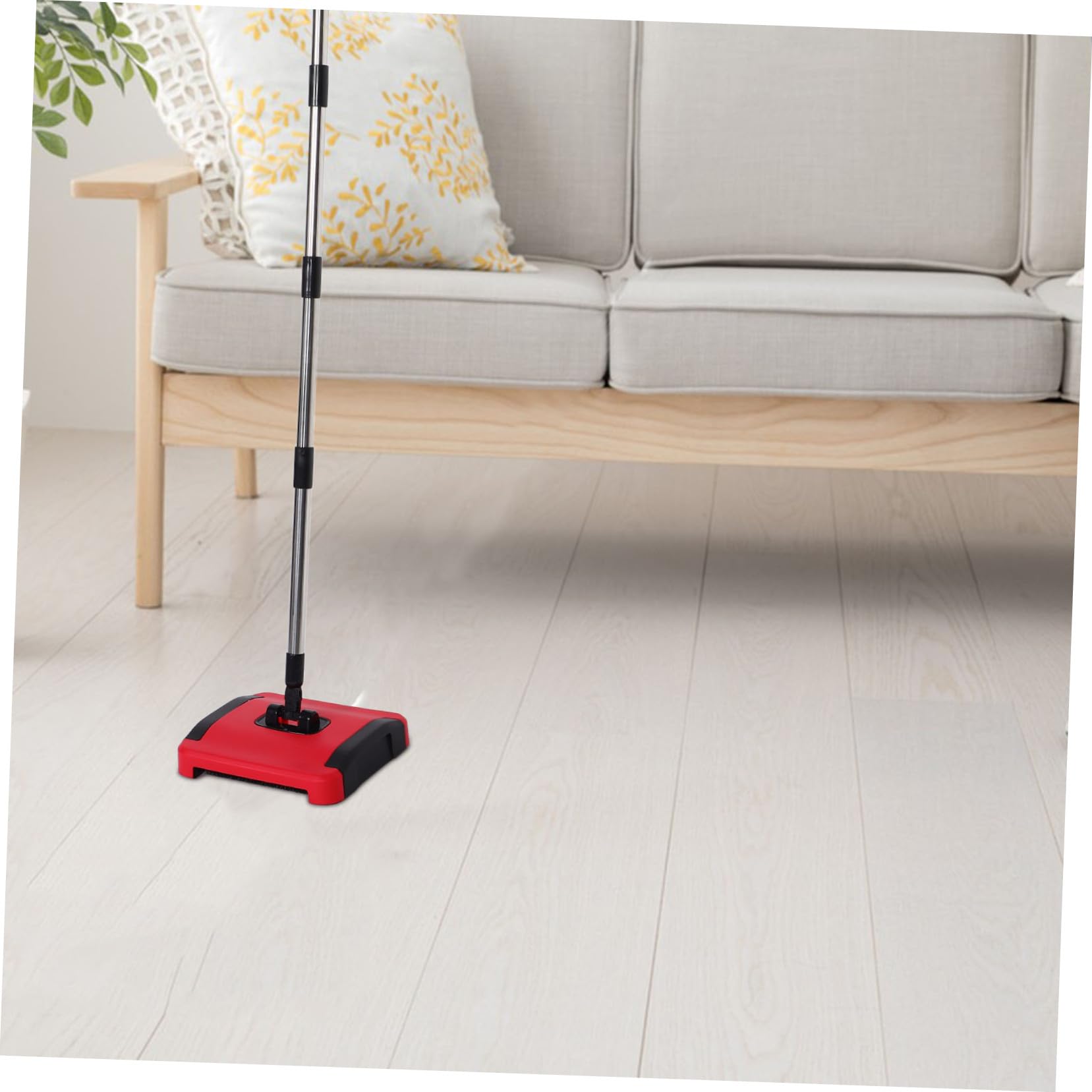 Balayeuse de Sol Manuelle 1 Set, Brosse Rotative, Réglable | Tapis et Sols à Maison, Pp et Acier Inoxydable, Nettoyage, Format Portable