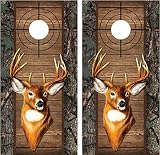 Miller Graphics Buck Deer #2 Camo Wood Cross Heirs Laminated Cornhole Board Decal Wrap Wraps