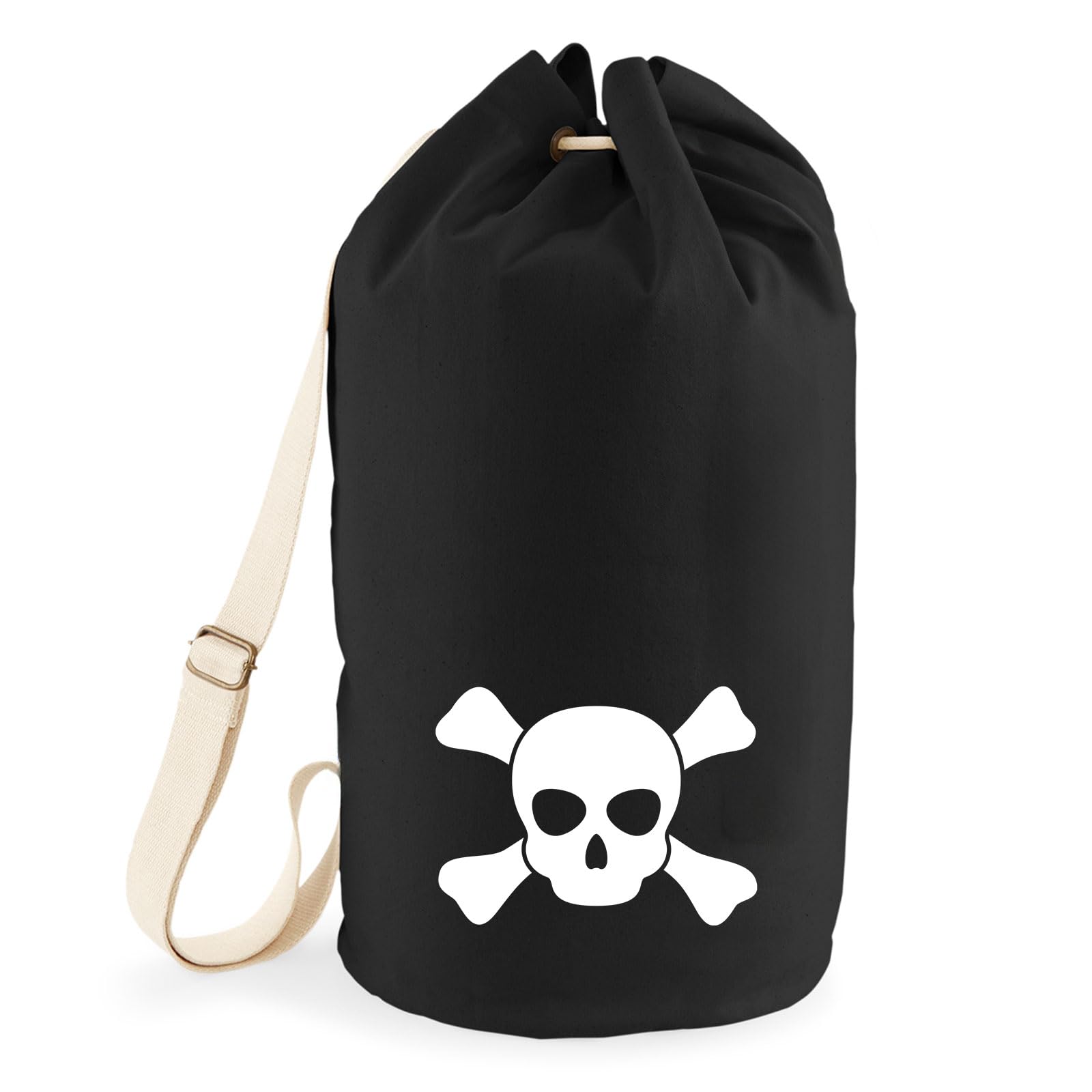 Huuraa Seesack Pirat Totenschädel 20 Liter Black Baumwolle Rucksack Geschenkidee