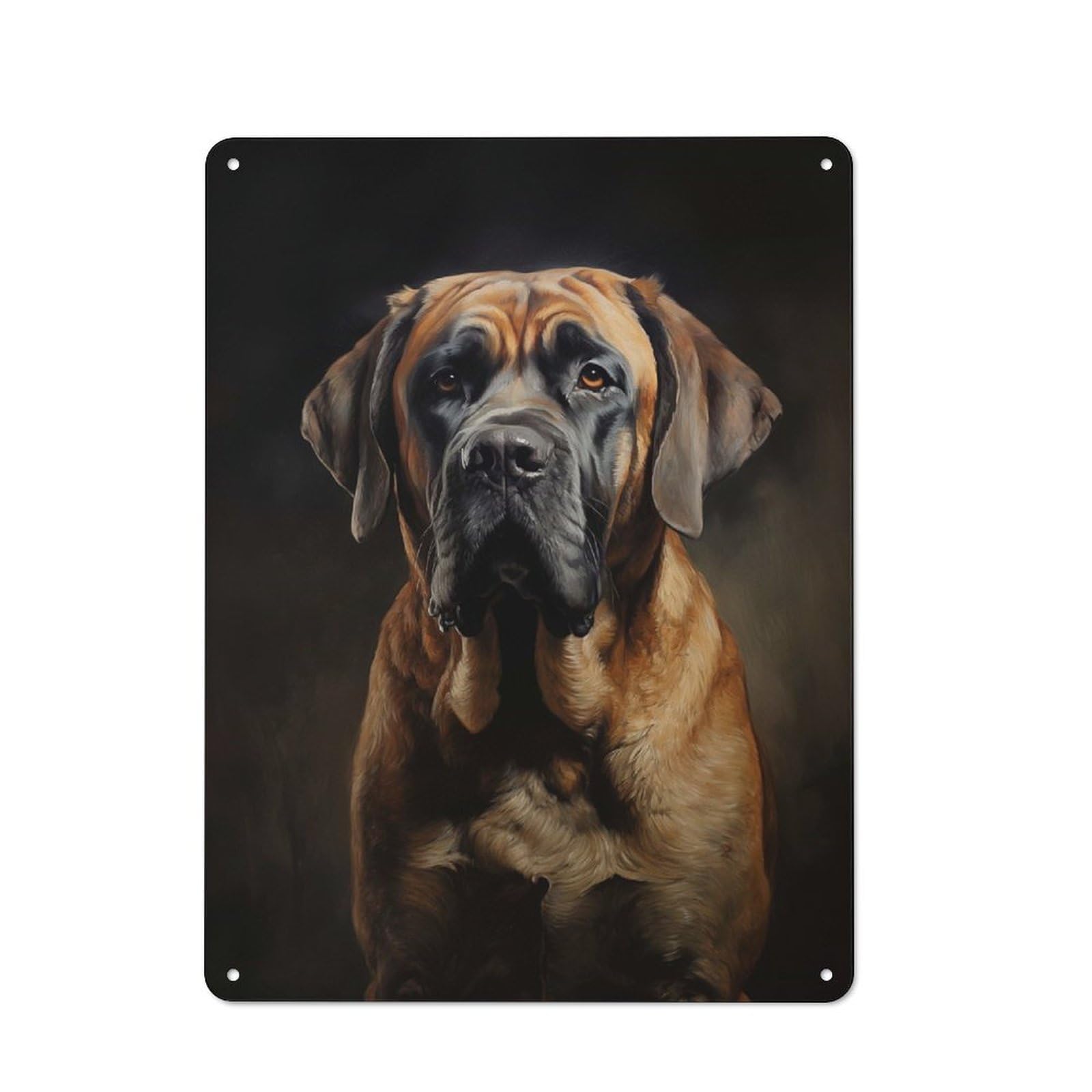 Junmoney Style-12 English Mastiff Vintage Tin Sign 40X30cm, Rustic Bistro Wall Plaque For Kitchen, Cafe, Pantry Or Dining Room