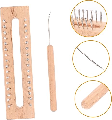 Miniatura 9 de 1 juego de telar de tejer y gancho hecho a mano para tejer telar de ganchillo DIY accesorios de telar para hacer bufandas y sombreros