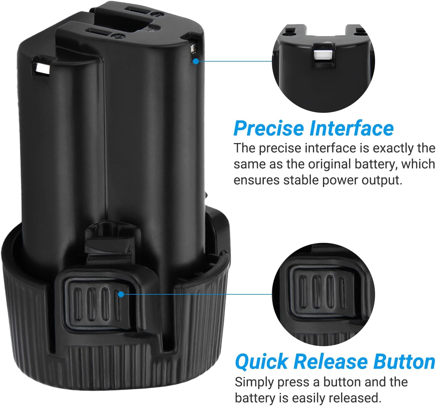 2Pack 10.8V 4000mAh Li-ion Replacement Battery Compatible with Makita BL1013 BL1014 194550-6 194551-4 195332-9